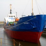 MV Burhou, leaving Dry Dock